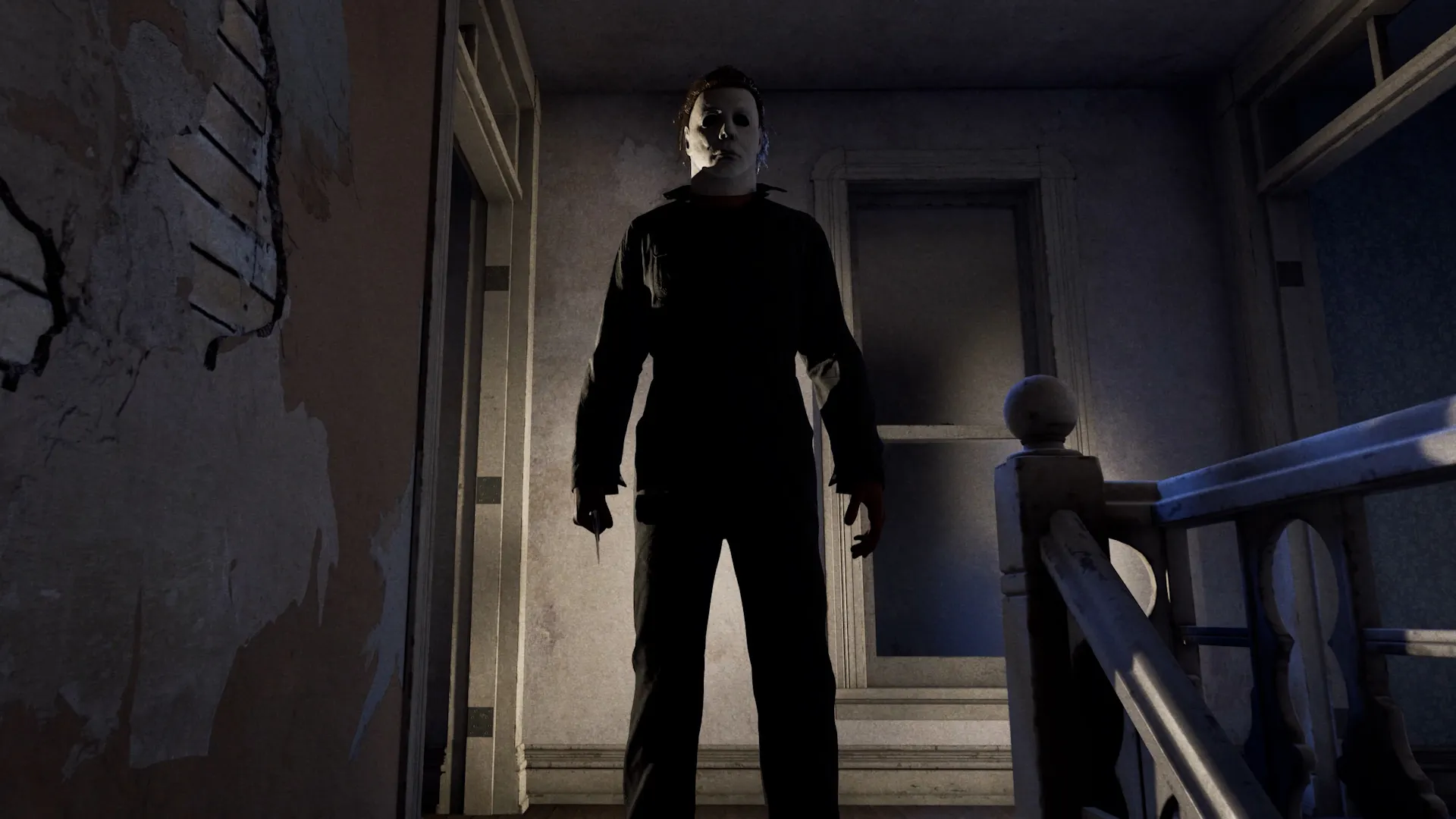 Michael Myers approaches Civilians in Halloween: The Game